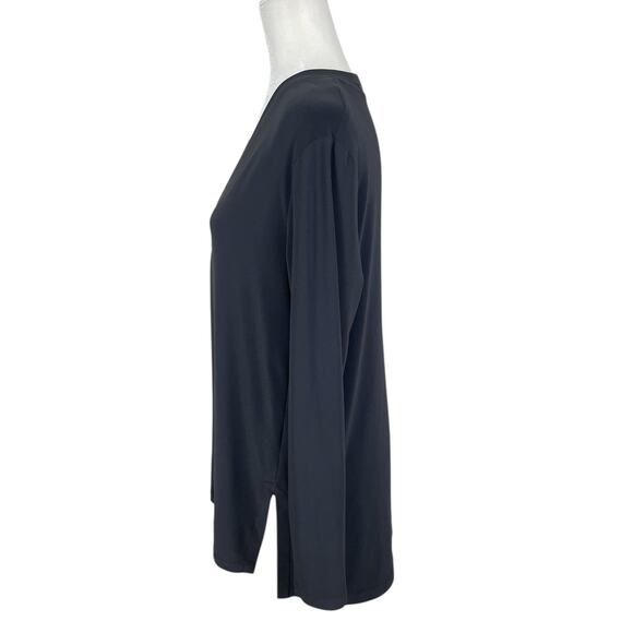 Sympli Button Front Stretch Jersey Long Sleeve Tunic Top Dark Gray Size 10 - Picture 5 of 13